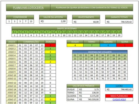 Planilha Da Quina Dezenas Em Jogos Garantia De Terno Lotocerta