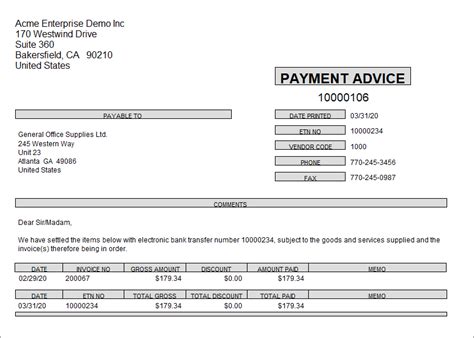 Remittance Advice Template Excel