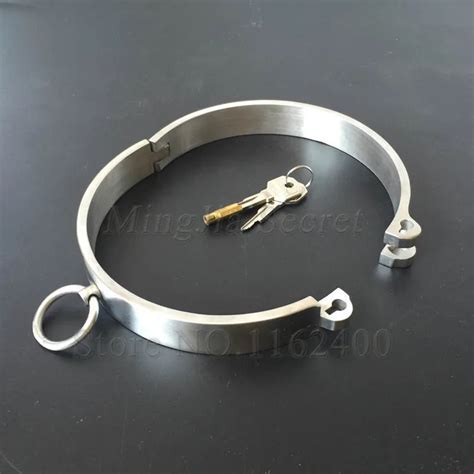 Stainless Steel Collar Choker Bdsm Bondage Locking Choking Neck Collar Fetish Slave Restraints