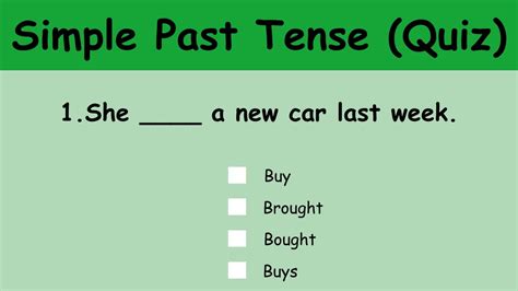 Simple Past Tense Grammar Quiz YouTube