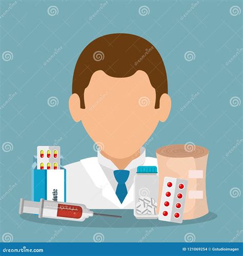 Doctor with Medical Equipment Stock Vector - Illustration of chemistry