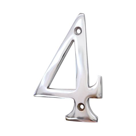 Rch Hardware No Br Brass House Number Inch Polished Chrome