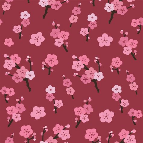 Premium Vector Sakura Japanese Spring Vector Seamless Pattern