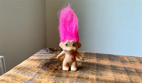 Vintage 1980s 1990s Pink Hair Troll Doll Heart Shape On Etsy