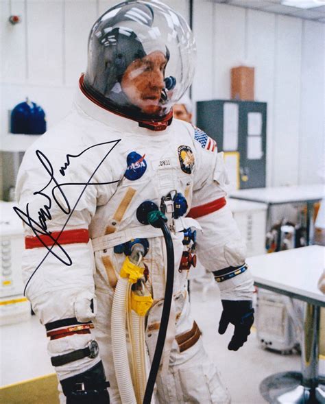 Apollo Suit Check X Inch Photo Signed By Jim Lovell