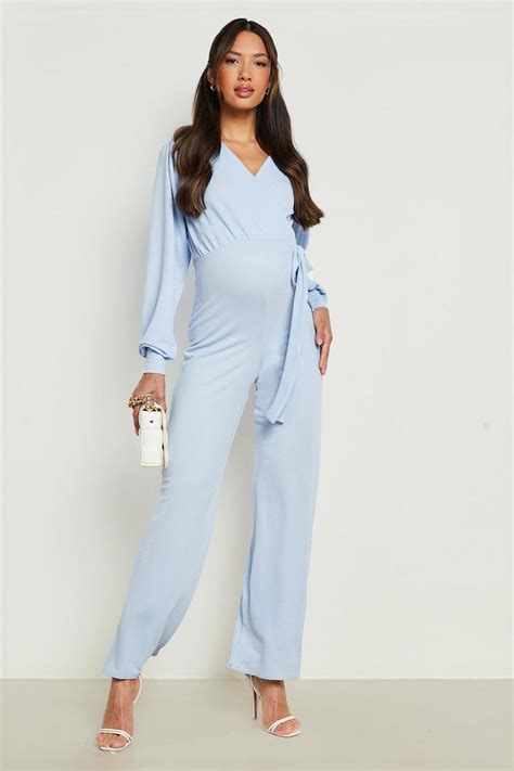 Maternity Wrap Wide Leg Jumpsuit Boohoo Au