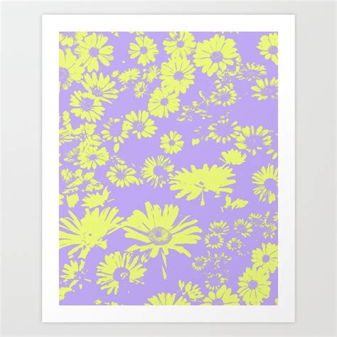 Purple and Green Floral Art Print