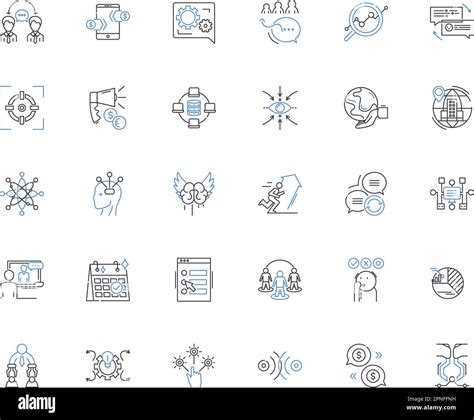 Business Development Line Icons Collection Strategy Innovation