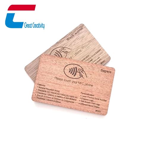 Custom Laser Printing Wood Rfid Nfc Business Card