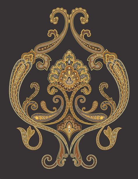 An Ornate Gold And Black Design On A Dark Background