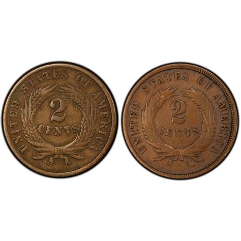 1864 And 1865 Two Cent Civil War 2pc Collection