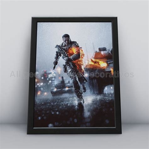 Quadro Decorativo C Moldura Jogo Battlefield Elo7