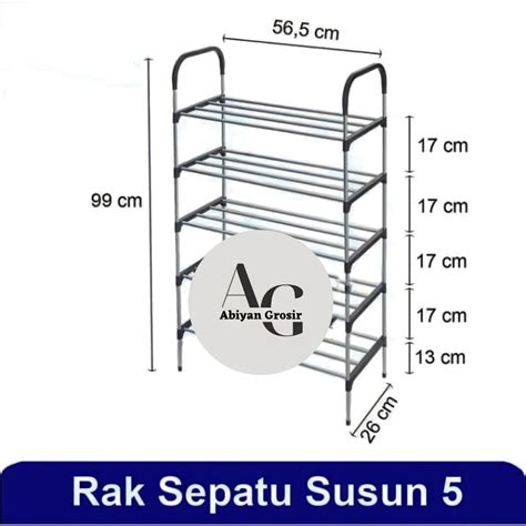 Jual Rak Sepatu Portable 5 Tingkat Tempat Sepatu Sandal 5 Susun