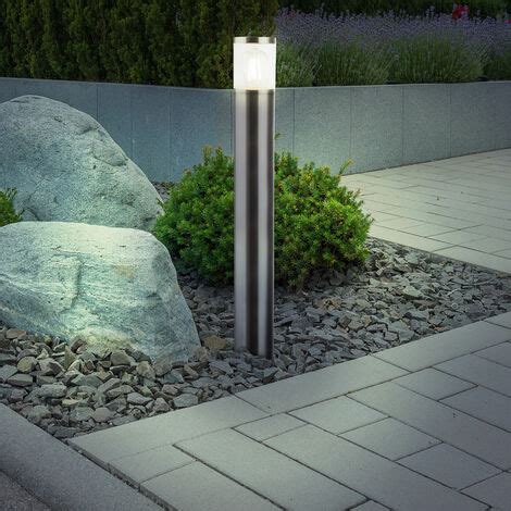 Edelstahl Sockel Steh Lampe Garten Weg Terrassen Außen Beleuchtung