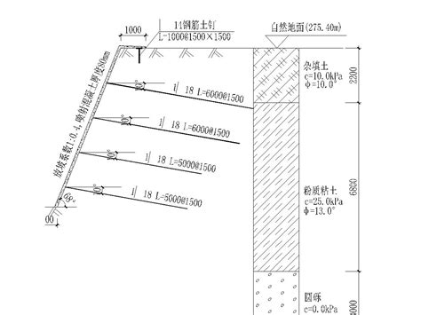 土钉墙加锚拉护坡桩深基坑支护施工图及计算 岩土工程图纸 筑龙岩土工程论坛