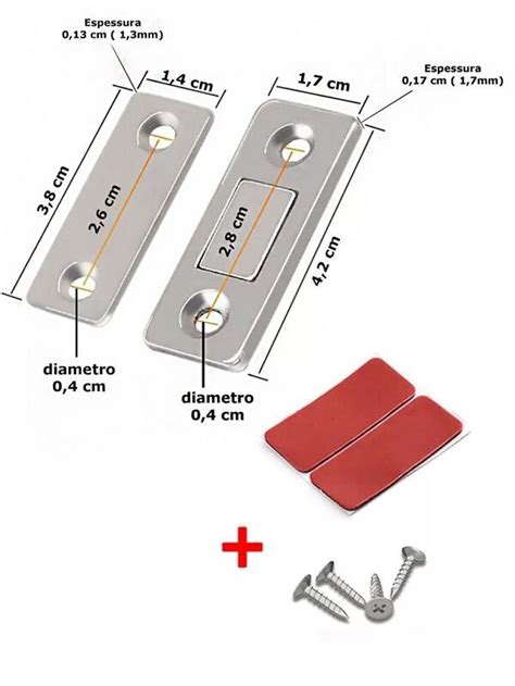 Adesivo Para Porta Trinco Magnético De Neodímio Trava Fecho Para Móveis