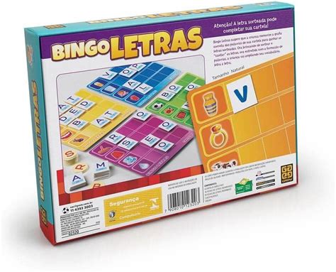 Jogo Pedagógico Bingo Letras Grow Espaço Aprender e Descobrir