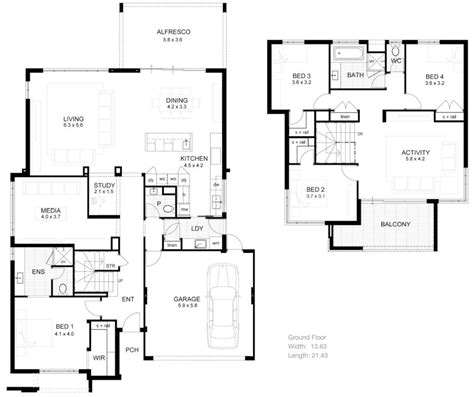 Luxury 2 Storey Modern House Floor Plan - New Home Plans Design