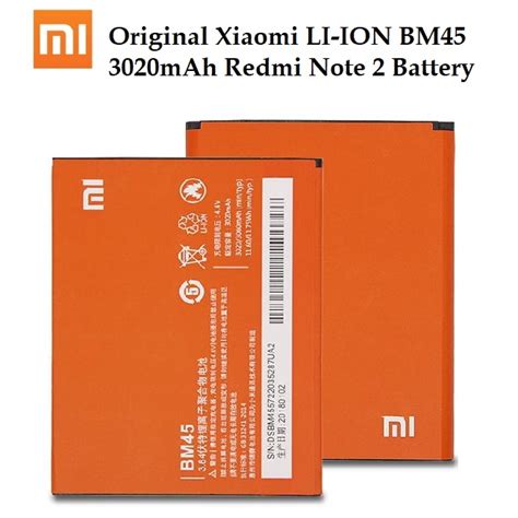 Premium Original Quality XIAOMI LI ION BM45 3020mAh Xiaomi Redmi Note 2