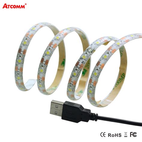 USB LED Strip Light DC 5V 1 Meter SMD 5050 3528 Chip IP65 Waterproof