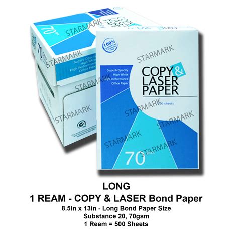 Copy And Laser Bond Paper Ream Long Bond Paper Size X Inches