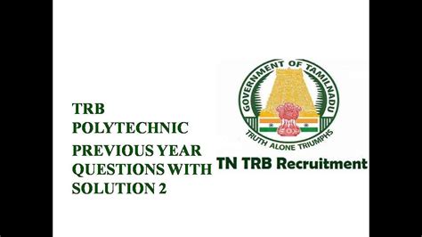 Trb Polytechnic Previous Year Questions And Answers I Solutions I