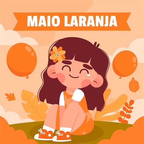 Ilustração plana para conscientização maio laranja Vetor Grátis