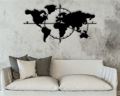 Metal World Map Wall Art Metal Wall Decor Metal Wall Art - Etsy