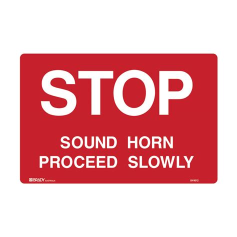 Forklift Safety Sign Stop Sound Horn Proceed Slowly