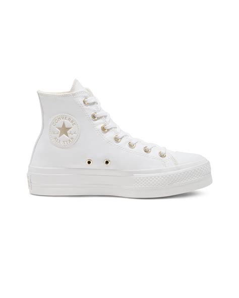 Converse Elevated Gold Platform Chuck Taylor All Star In White Lyst