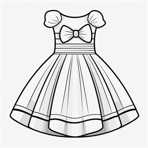 Premium Photo | Cocktail dress drawings cute flat coloring book kawaii ...