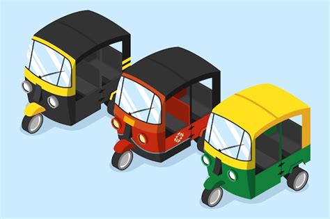 Premium Vector | Set of various auto rickshaw