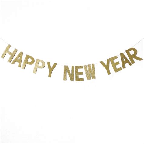 * HAPPY NEW YEAR Gold glitters letter banner