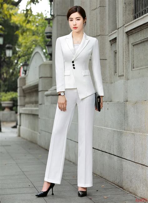 Aliexpress Comprar Formal Moda Blanco Blazer Mujer Negocios Trajes