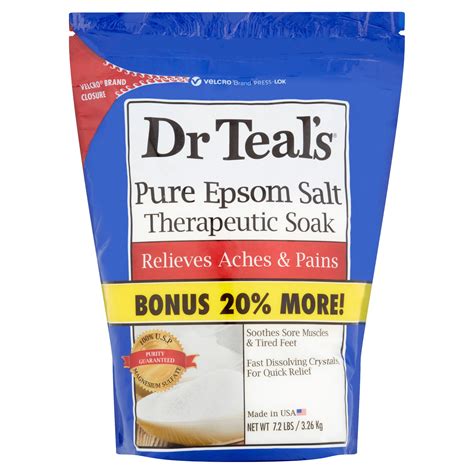 Dr Teals Pure Epsom Salt Therapeutic Soak 72 Lbs