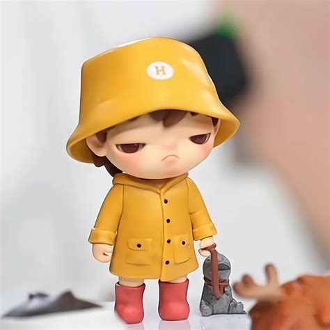 popmart hirono city  mercy series rare black box figurine yellow wa
