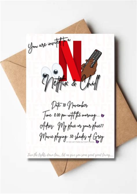 Netflix and Chill Invitation Card Netflix Chill Invitation - Etsy