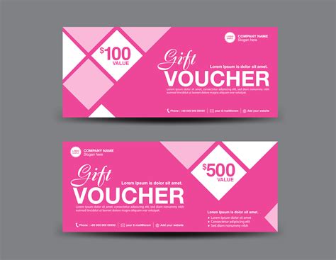 Pink T Voucher Template Download Free Vectors Clipart Graphics