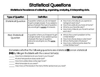 Statistical Questions Notes By This Bisch LOVES Math TPT