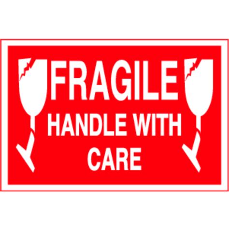 Fragile Handle With Care Label 4 X 6 Holliston S Inc