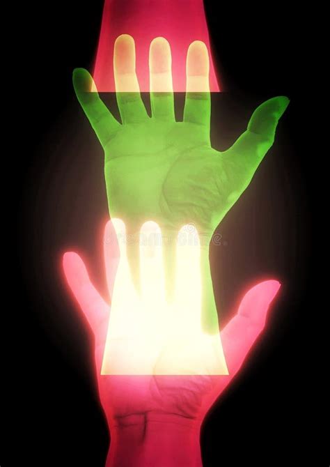 D Illustration Combining Light Effects On Palm Silhouette Stock