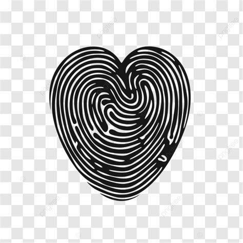 Heart Shape With Fingerprints Vector A Simplistic Black Icon Of Heart