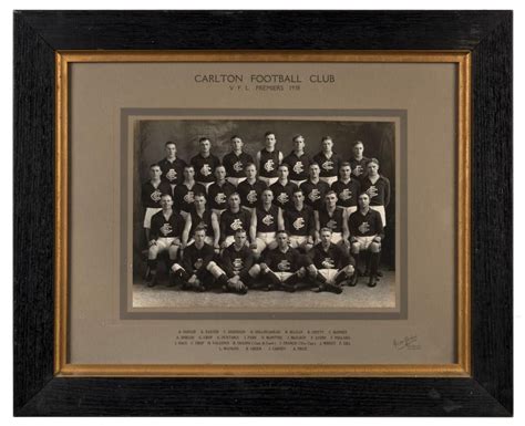 1938 Carlton Football Club Vfl Premiers Team Photograph Sporting