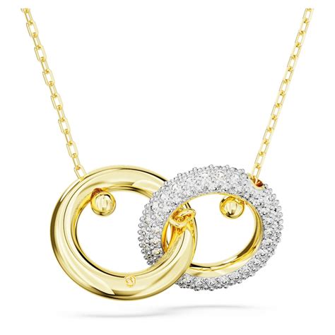 Dextera Pendant Interlocking Loop White Gold Tone Plated Swarovski