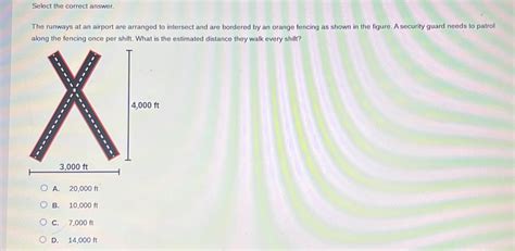 Solved Select The Correct Answer The Runways At An Airport Algebra