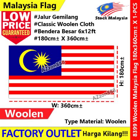 Extra Bigbendera Besar Malaysia Big Malaysia Flag Jalur Gemilang