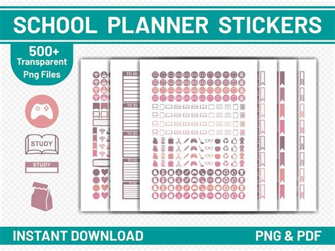 Free School Planner Stickers | Art By Ankita