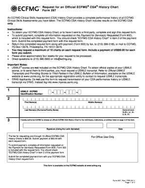 Fillable Online Ecfmg Ecfmg Csa History Chart Form Fax Email Print