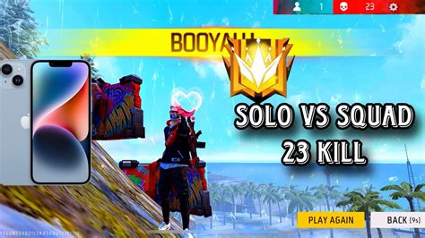 Kill Solo Vs Squad Full Gameply In I Phone Garena Free Fire