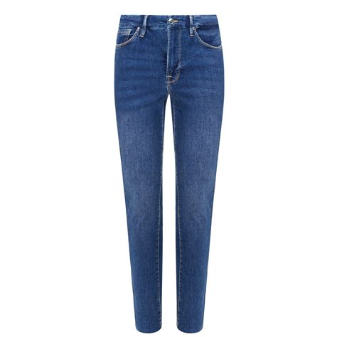 Good American Good Legs Crop Raw Hem Jeans Women Blue835 Flannels